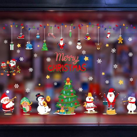 Autocollants de fenêtre de Noël, autocollants de fenêtre de Noël, autocollants de fenêtre de Noël réutilisables, autocollants de fenêtre de Noël (1/5)