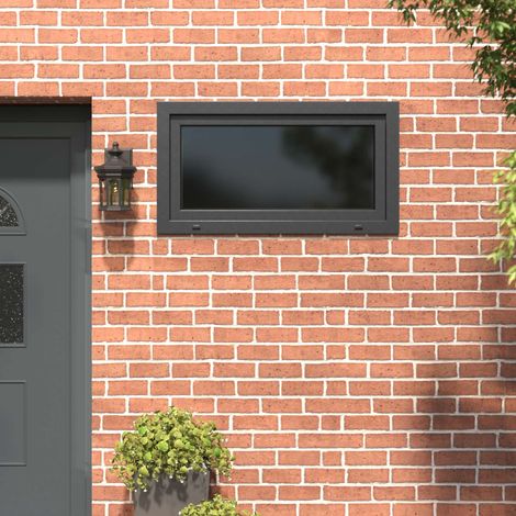 vidaXL Fenêtre de sous-sol RISOR 110 x 70 cm PVC et verre Anthracite (1/5)