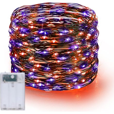 Guirlande lumineuse 100 LED et à piles en fil de cuivre pour éclairage intérieur et extérieur, chambre(12m100leds) (1/5)