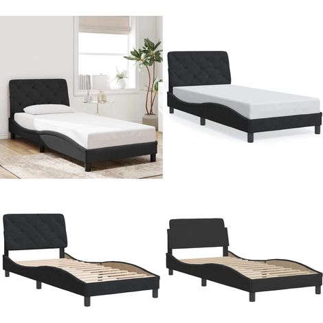 Giroletto senza Materasso Nero 90x200 cm in Velluto - Materasso - Letto