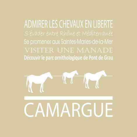 Tableau sur toile Camargue beige 30x30 cm - Impression sur Toile Murale Décorative - Image imprimée en HD sur Toile - Toile sur Châssis en Bois FSC - Fabriqué en France