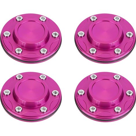 Capuchon Central De Roue - En Alliage D'aluminium Électroplaqué - Forme Hexagonale - 4,2 Pouces - Violet - Lot De 4 (1/5)