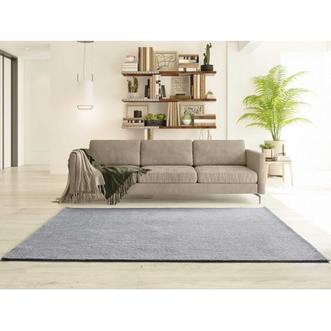 ATTICGO Tapis uni lavable en machine CORALINE Argent 80x150 cm (1/4)