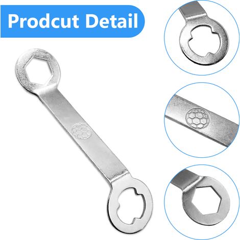 Clé à pointes Track Spikes Wrench à double interface en aluminium antidérapant pour chaussures de football M5, couleur argentée (1/5)