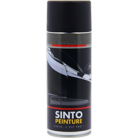 Bombe de peinture aérosol noir satiné 400ml – Finition durable pour intérieur et extérieur – Application précise sur surfaces lisses – Sinto - Ideespray