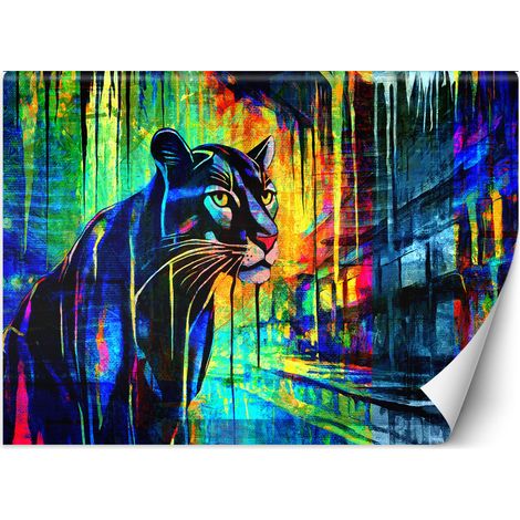Fototapete Panther Tiere Abstraktion 100x70 cm