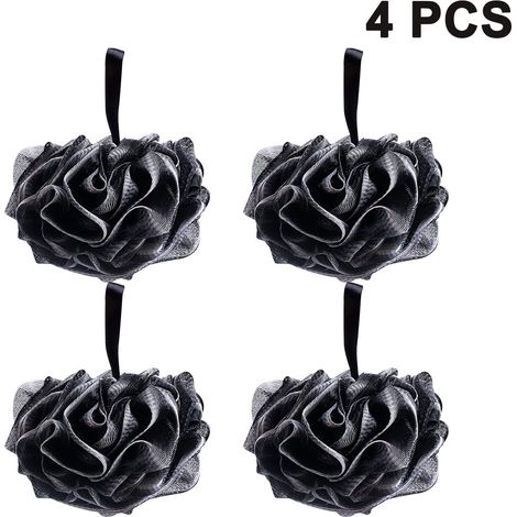 Ensemble de 4 éponges de bain Shower Bouquet, éponges extra larges en maille douce pour hommes et femmes, pour un nettoyage en douceur et des accessoires de beauté pour le bain (1/4)