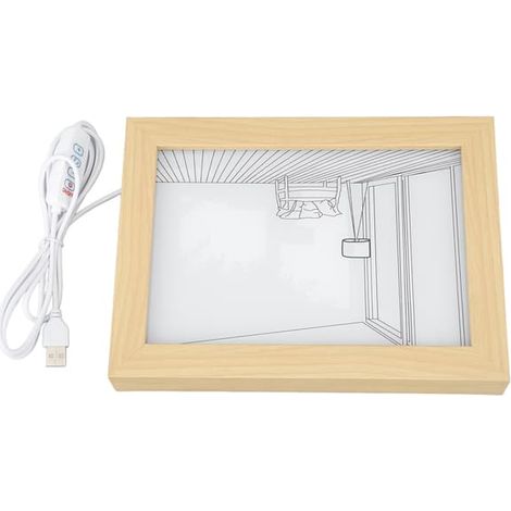 Tableau lumineux décoratif LED, 3 couleurs réglables, pour table de chevet, salon, chambre, bureau, modèle S à brancher sur USB (1/5)