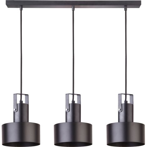 Suspension moderne Rif Plus noire 3 lumières E27 Sigma