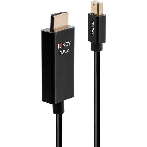 Lindy 40923 cable de vídeo Mini DisplayPort a HDMI negro 3 m