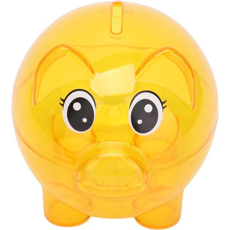 Coffret à économies cochon en plastique transparent résistant pour enfants