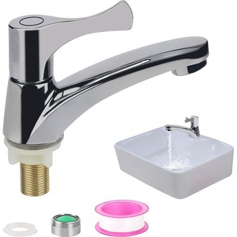 Petit robinet WC pour invités - Acier inoxydable - eau froid (1/5)
