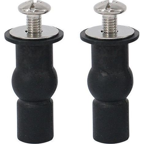 Lot de 2 Vis pour Siège de Toilette, Charnières avec Écrous en Caoutchouc, Fixation Universelle WC, Raccords Expansibles Sans Percage (1/4)
