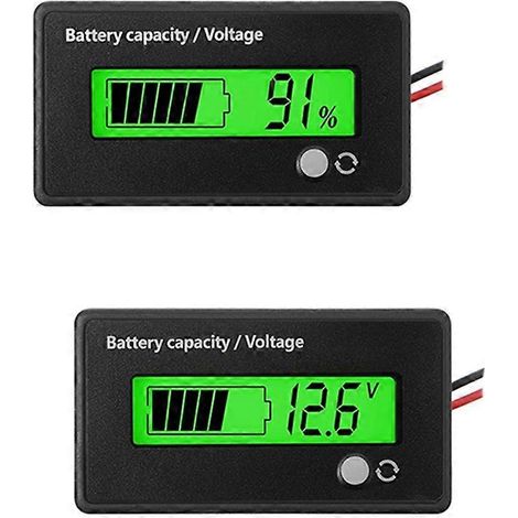 2 unités CC 12 V 24 V 36 V 48 V 72 V - Indicateur de capacité et de tension pour batteries au plomb et au lithium I - FFY (1/4)