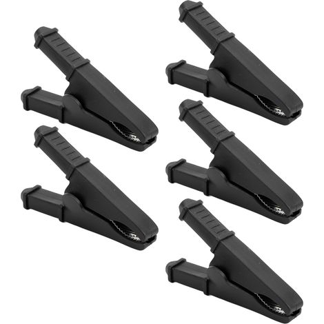 Lot de 5 pinces de test électriques, excellente conductivité, résistance à la corrosion, mini-pinces de test pour applications électroniques (noir). (1/5)