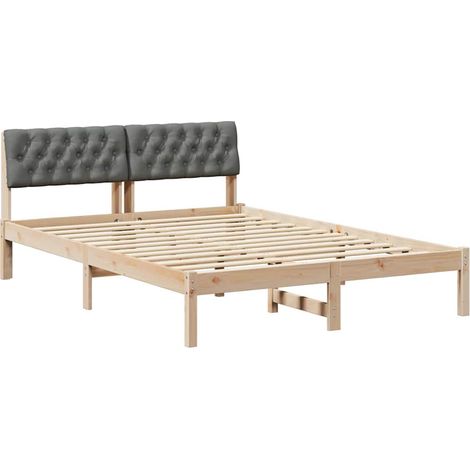 Maison Exclusive - Estructura de cama Negro y gris oscuro 150 x 2 (1/5)