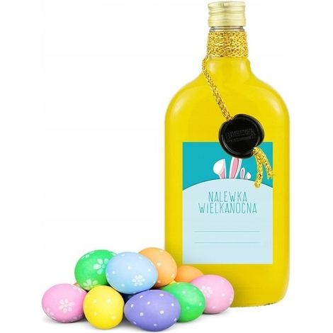 10 klassische Glasflaschen 500 ml, verziert mit Osteraufkleber BO-15 (1/3)
