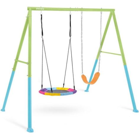 Intex Columpio Infantil con Asiento y Nido Verde Azul Naranja (1/5)