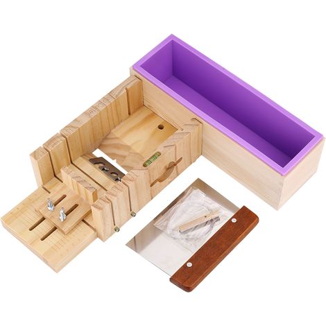 Moule à savon en silicone, boîte en bois, outil de découpe et de personnalisation de gâteaux (1/5)