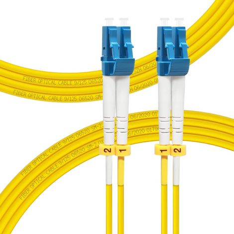 Lot de 4 câbles patch en fibre optique monomode LC vers LC 3 m Monomode, 10G/40G/100G Duplex, câble SMF 9/125um LSZH, options de longueur : 0,2 m - 200 m (1/5)