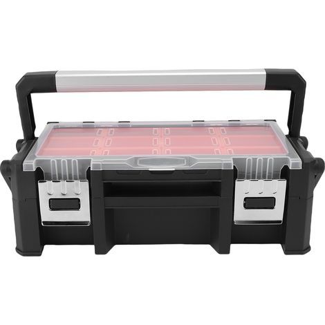 Organisateur de petites pièces 2 couches 18 compartiments Boîte à outils électronique multifonctionnelle pour vis, écrous, boulons, forets, bornes de fil (1/5)