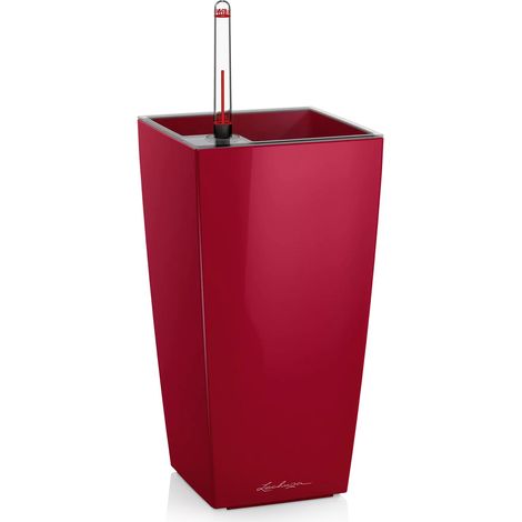 LECHUZA® Pflanzgefäße MAXI-CUBI Scarlet rot hochglänzend All-in-One (1/3)