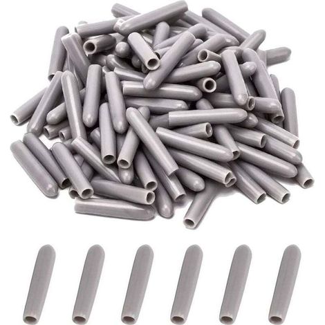 Capuchons pour Lave-Vaisselle [100 Pièces], Couvercle De Panier De Lave-Vaisselle, Capuchon du Lave-Vaisselle pour Protéger Les Broches pour Panier à Vaisselle, Antirouille(Gris) (1/4)