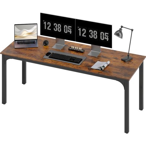 Bureau style rustique pliable marron pour salon Bureau, d'ordinateur, rustique, spacieux, panneaux particules, (1/5)