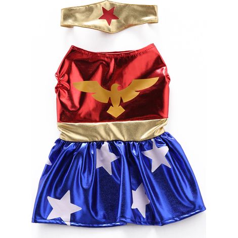 Halloween Pet Dog Dress Halloween Costumes Dress Pet Supplies Wizard Dog Costume Bat Skirt for Small Dogs Cat Puppy Chihuahua,Eagleman,M (1/5)