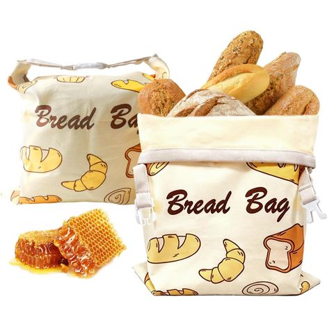 2 Pieces Sacs à Pain Réutilisables en Cire d'Abeille, 43 cm x 33 cm, Sacs de Conservation Naturels Enduits de Cire d'Abeille, Sacs de Conservation Longue Durée, pour Pain, Fruits, Légumes (1/5)