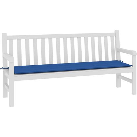 INLIFE Coussin de banc de jardin Tissu Bleu royal 180x50x3 cm (1/4)