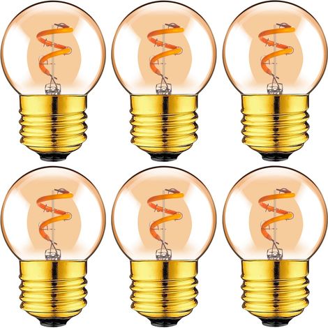 Ampoules LED 4W Vintage,G40 à lampes à filament E27 ampoule LED Edison à base de vis 1.5W Verre ambré 10W Remplacement équivalent blanc chaud 2200K (1/5)