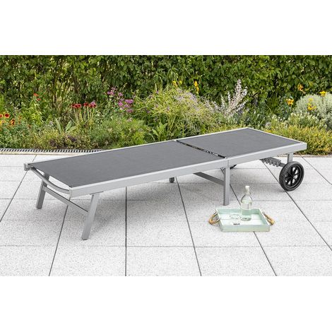 Aktionsliege Tessin schwarz Aluminium/Textil