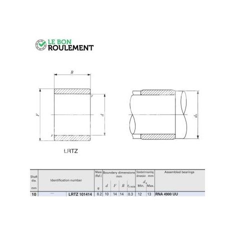 Bague acier intérieure LRTZ101414-IKO