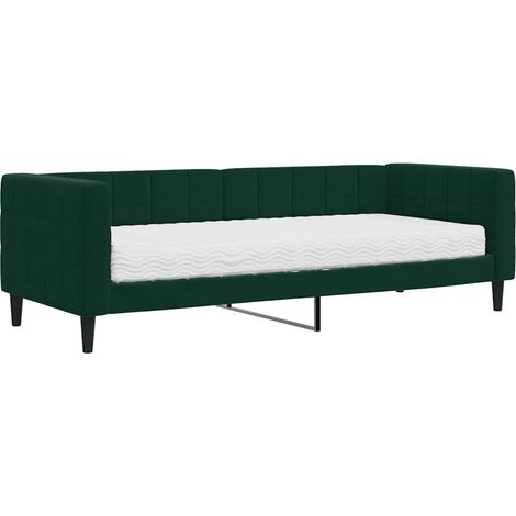 Maison Exclusive - Divano Letto con Materasso Verde Scuro 80x200 cm in Velluto