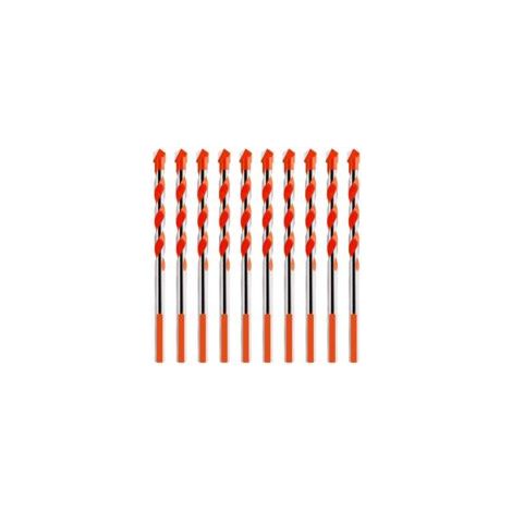10 Stück Hartmetall-Steinbohrer, 6 mm orangefarbener Dreieck-Steinbohrer aus Legierung - Crezuo