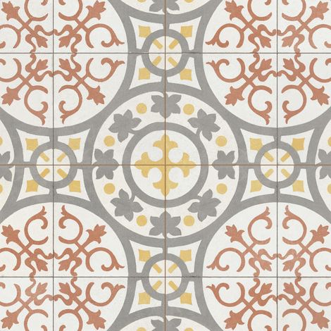 Carrelage Vintage effet Carreau ciment Multicolore Segovia 45x45x0,95 cm Ardina - Sol et mur intérieur (vendu par carton de 1 m²) - RO'MA CARRELAGE