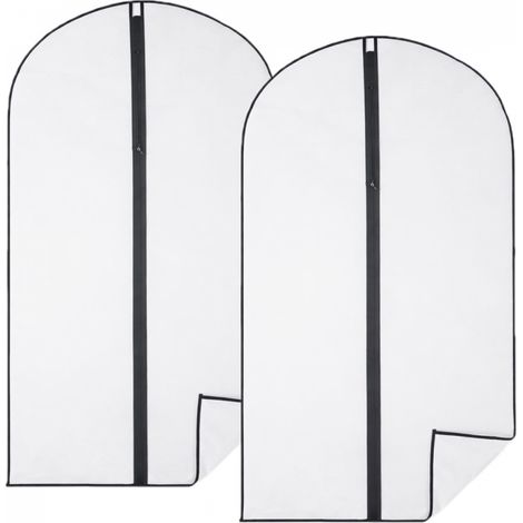 Lot de 2 housses pour vêtements à suspendre avec zip - 60 x 140 cm - Opaque - Vivezen (1/5)