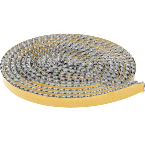 Joint Insert Cheminée, 15 mm x 2,5 m Joints Tressé Auto-adhésif Ruban D'étanchéité Résistante à la Chaleur pour Poêle, Cheminée, Fumoirs, Tube Poele, Porte de Cuisinière (1/5)