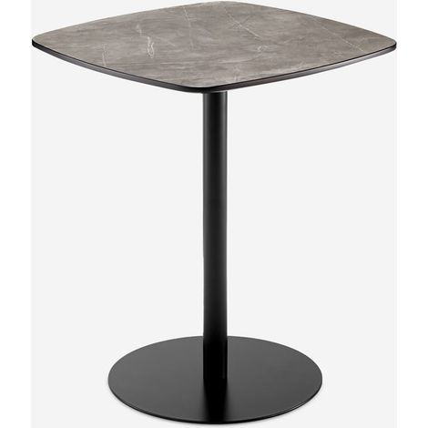 Esstisch Bar Küche Restaurant 60x60x74cm schwarz Marmoreffekt Mikee
