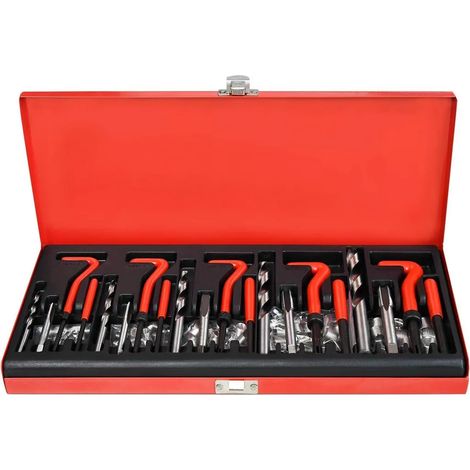Kit de réparation de tarauds et filières TWOLIIN 131 pièces pour moteurs automobiles, outils pour inserts filetés M5, M6, M8, M10 et M12 (1/5)