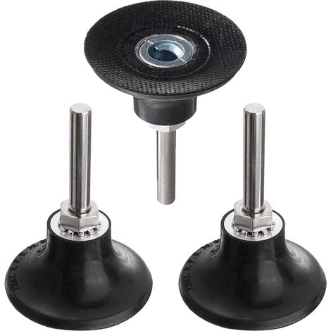 Lot de 3 supports de disques abrasifs - 1/4" (6,35 mm) - Tige universelle - Remplacement rapide pour outil rotatif rond Roloc - Ponçage - Disques de polissage (1/5)