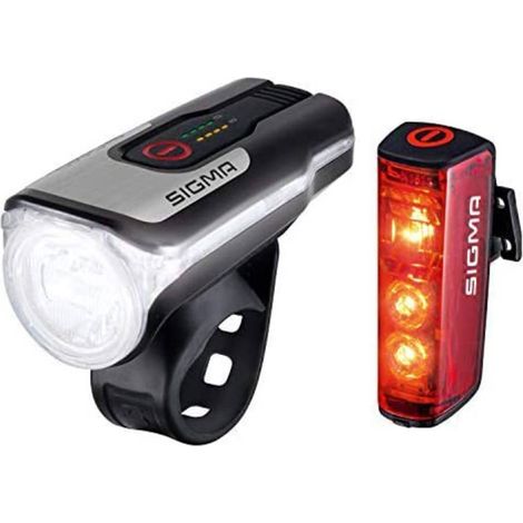 Sigma Kit illuminazione bicicletta AURA 80 FL / Blaze Set LED (monocolore) a batteria ricaricabile Nero (1/4)