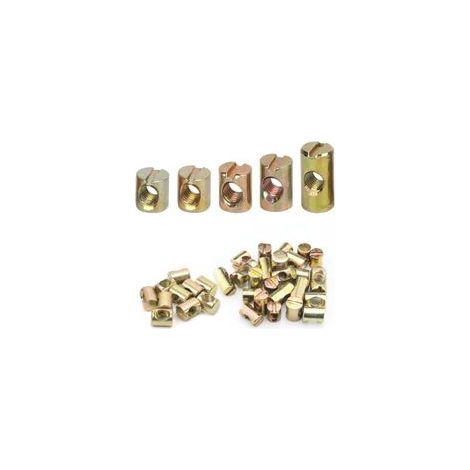 Packung mit 50 M6-Querschrauben aus Kohlenstoffstahl mit zylindrischen Muttern in den Größen 11 mm, 12 mm, 13 mm, 15 mm und 20 mm, für Kinderbetten, Stühle und Bettgestelle