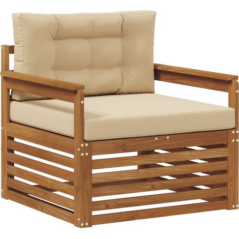 Maison Exclusive - Outdoor-Sofa Massives Akazienholz und Polyeste (1/5)