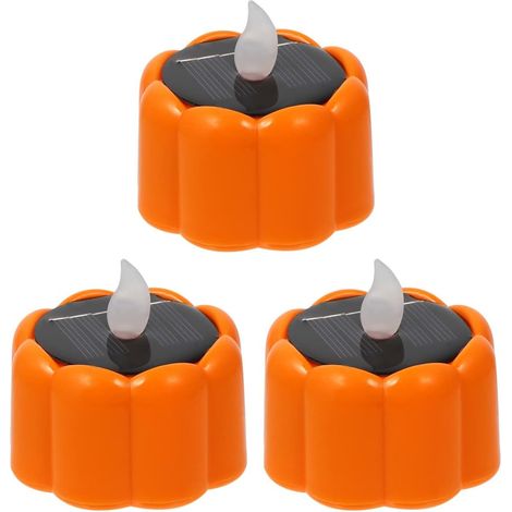 Lot de 3 bougies chauffe plat solaires pour extérieur   Étanche   Sans flamme   Mini lampes solaires   Pour jardin, balcon, fête, camping, mariage, festival (1/5)