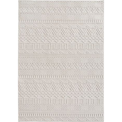 Ayyildiz Tapis Moderne - Structure 3D Cube - Motif Tressé - Salon Tapis Court - crème - 160 cm x 230 cm