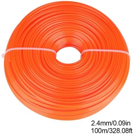 Filamento per tagliaerba 2,4 mm in nylon e filo quadrato, su bobina, accessorio per decespugliatore (100 m) (1/4)