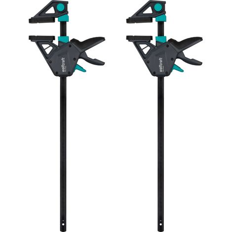 wolfcraft - Kit de 2 Serre-Joints à une main PRO MAX - Ouverture jusqu'à 450 mm - Force de serrage max. 250 kg - réf. 8662060