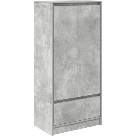 Armario de almacenamiento multiusos con cajón 55,5 x 34 x 119,5 cm madera de ingeniería gris hormigón 020051711 (1/5)